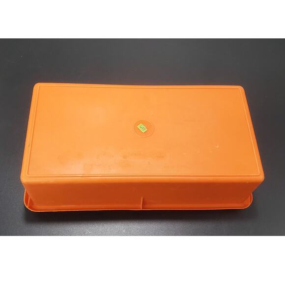 Vintage Tupperware #677 Rectangle Cracker Keeper Container Orange **NO LID** - Picture 4 of 4